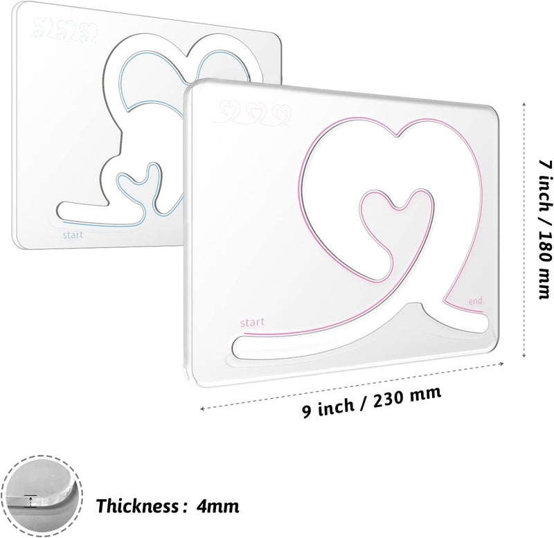 Kapyoo Quilting Rulers and Templates Quilting Templates for Machines Quilting Heart Shaped Free Motion Quilting Templates (Design A&B) - Image 3